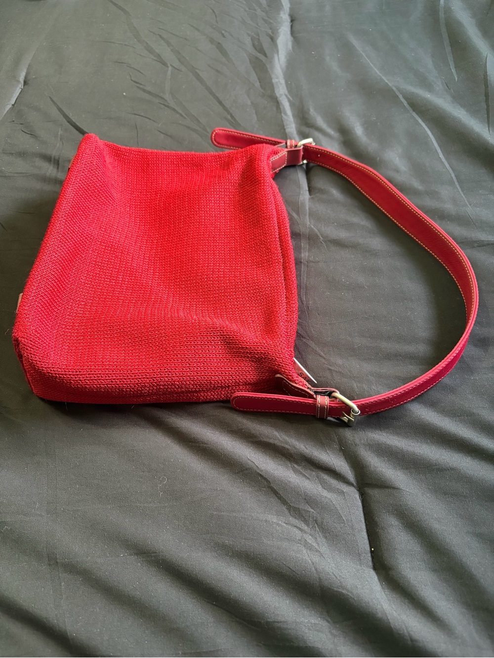 The Sak red textured knit handbag. - Gem